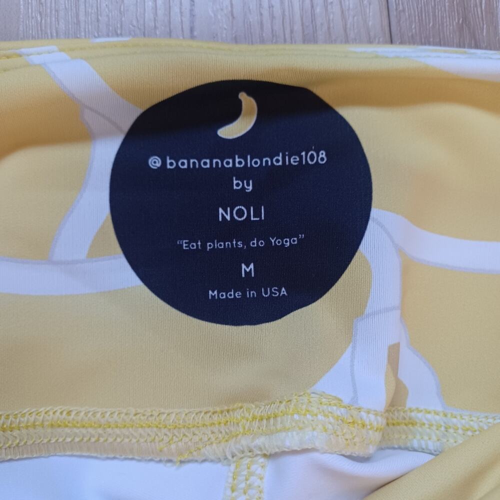 Noli Banana Blondie 7/8 Leggings Bright Yellow White M RARE NWT - Picture 3 of 10